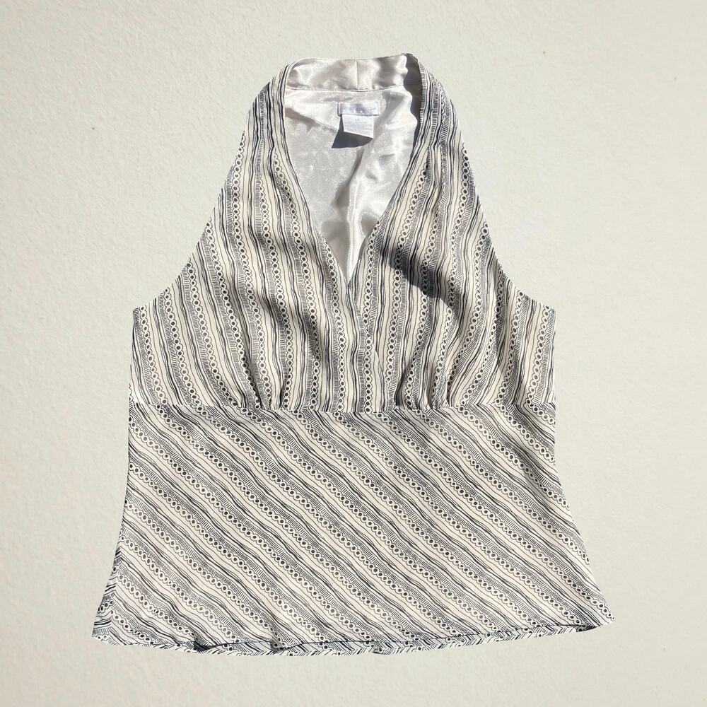 Y2K striped surplice babydoll tank top Worthington office siren boho chic